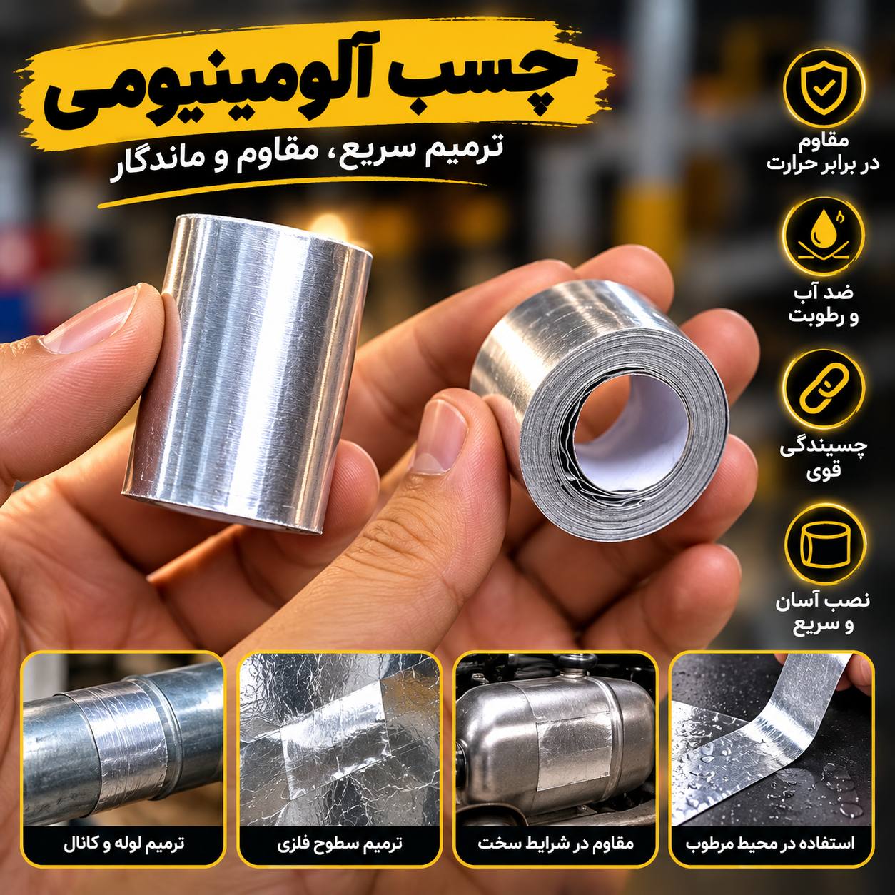 چسب الومینیومی دور سینگ و اجاق گاز